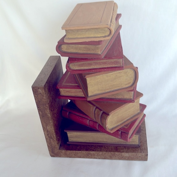 Vintage Sarreid Wooden Books Bookend Ref- 2056a Handpainted In Italy - Picture 3 of 9